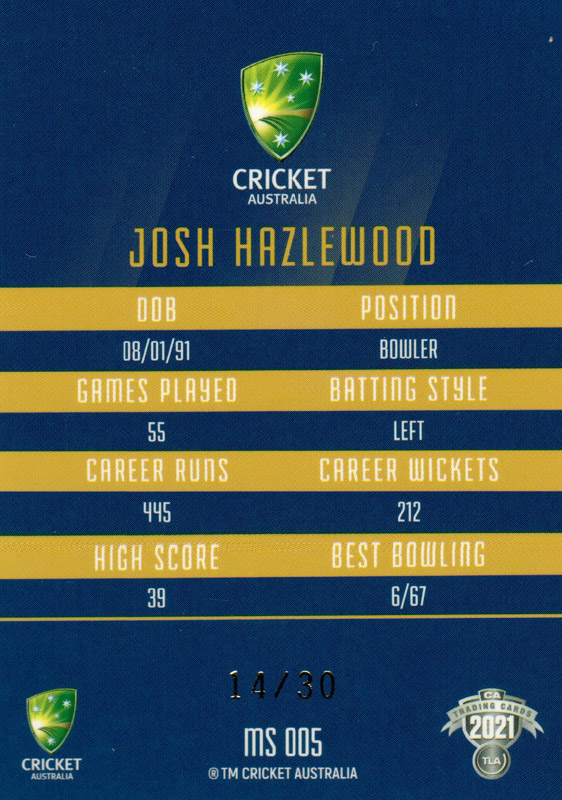 Josh Hazlewood back
