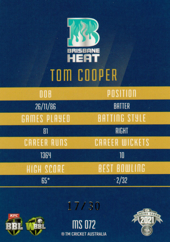 Tom Cooper back