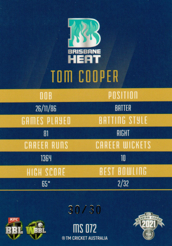 Tom Cooper back