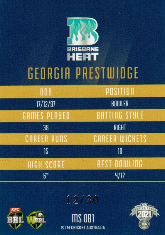 Georgia Prestwidge back