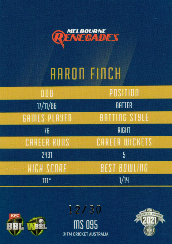 Aaron Finch back