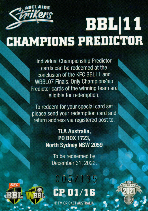 Adelaide Strikers - BBL 11 back
