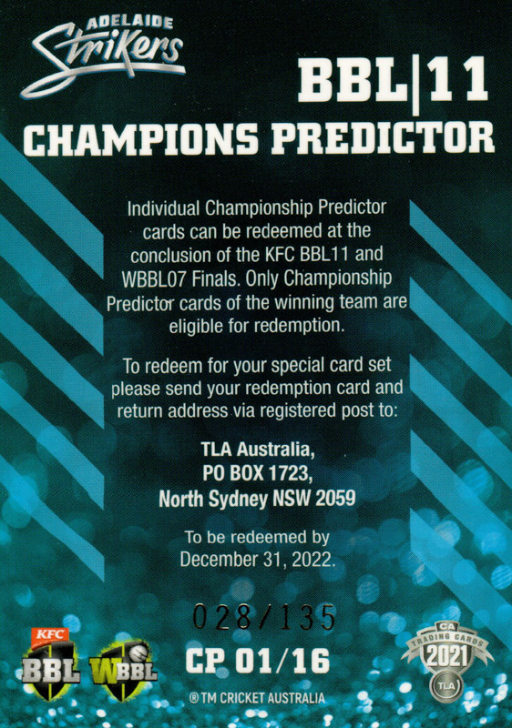 Adelaide Strikers - BBL 11 back