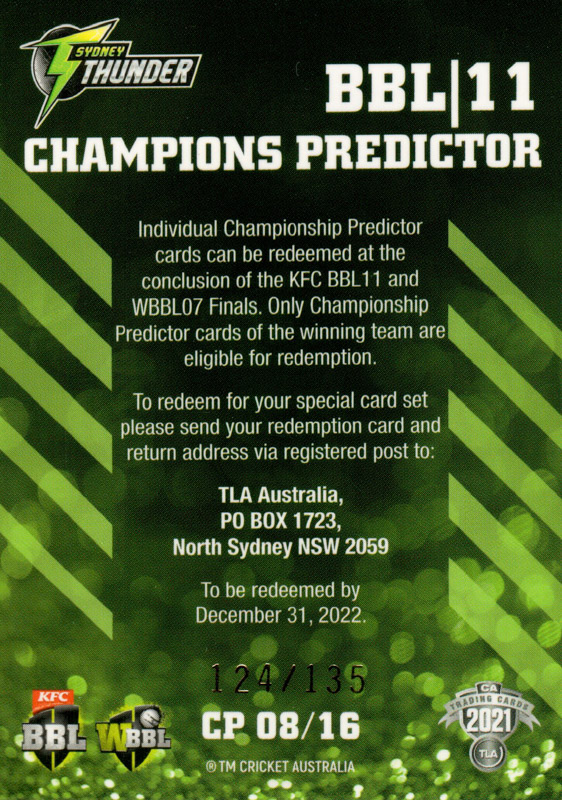Sydney Thunder - BBL 11 back