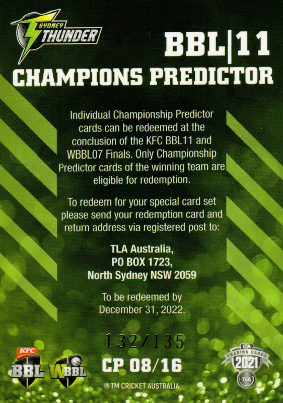 Sydney Thunder - BBL 11 back