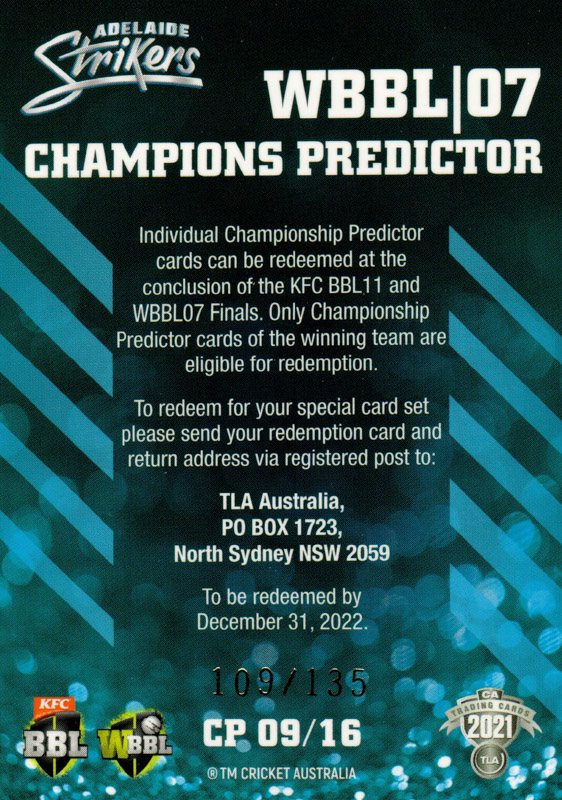 Adelaide Strikers - WBBL 7 back