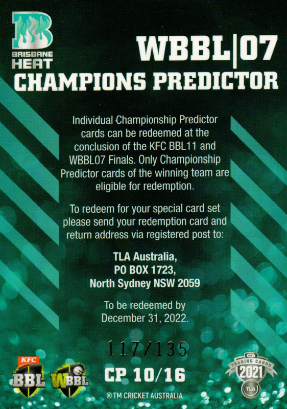 Brisbane Heat - WBBL 7 back