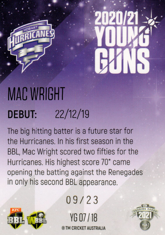Macalister Wright back