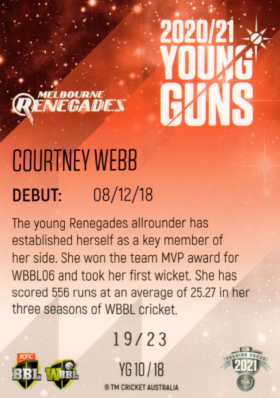Courtney Webb back