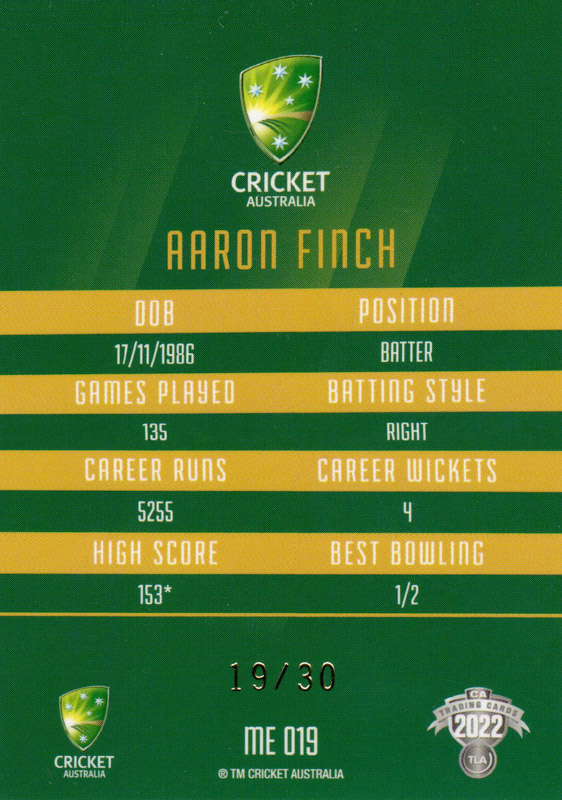 Aaron Finch back