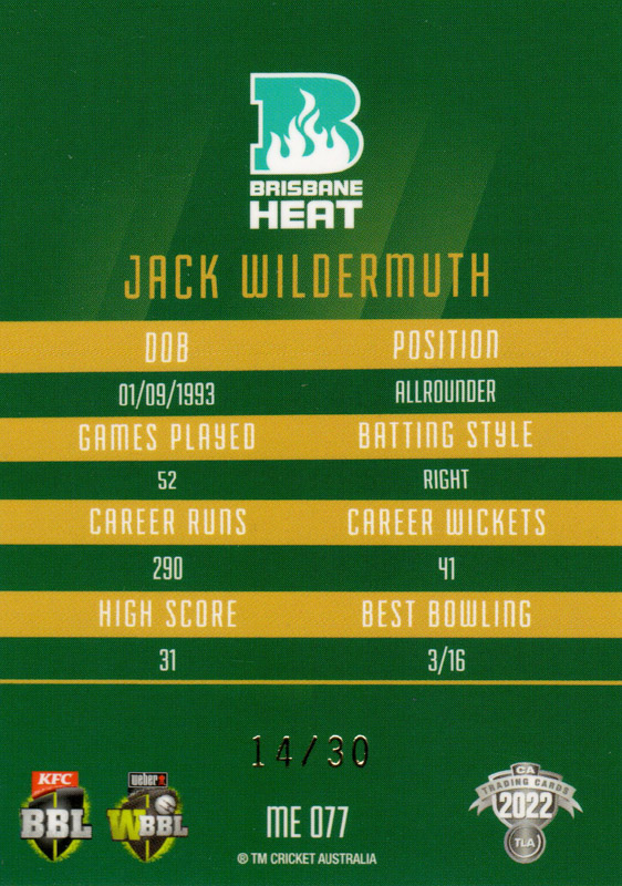 Jack Wildermuth back