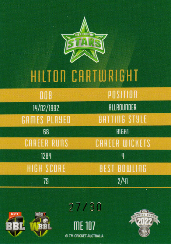 Hilton Cartwright back