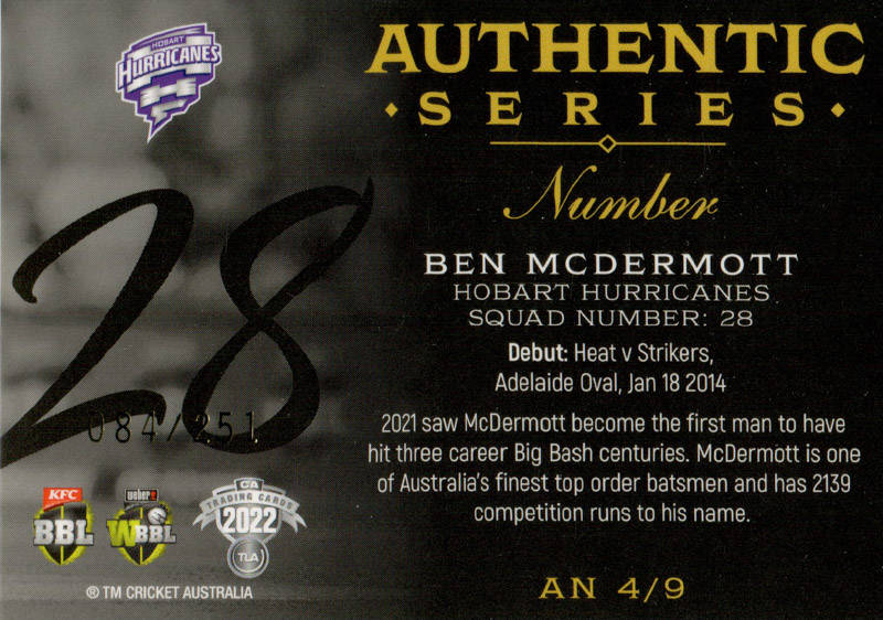 Ben McDermott back
