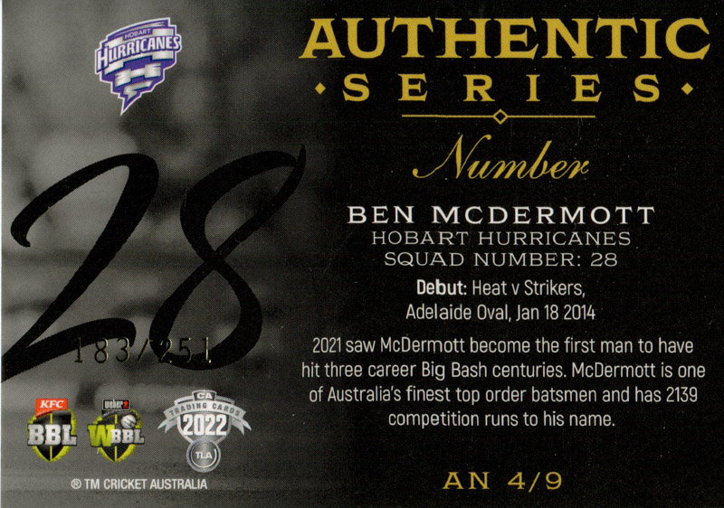 Ben McDermott back