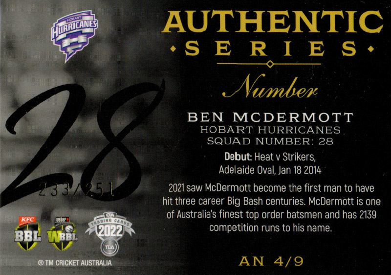 Ben McDermott back