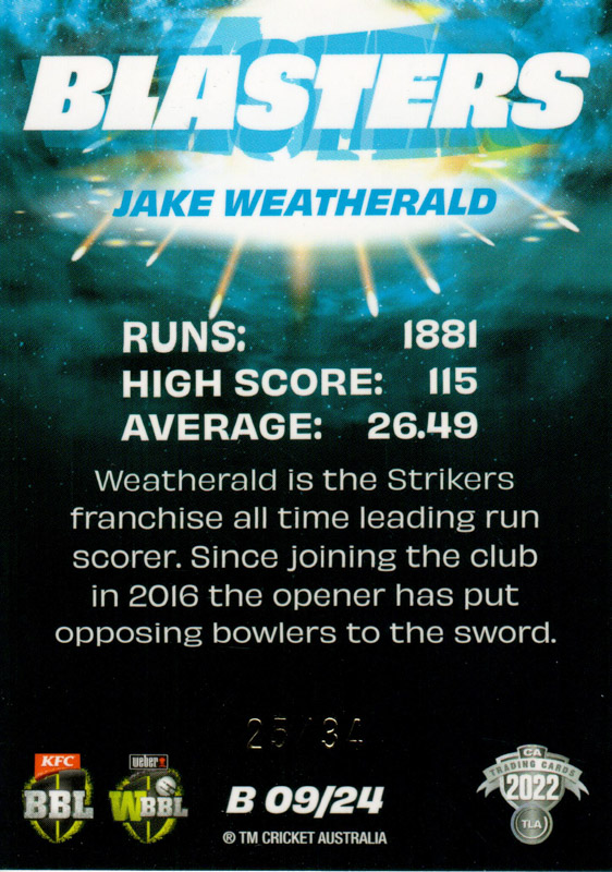 Jake Weatherald back