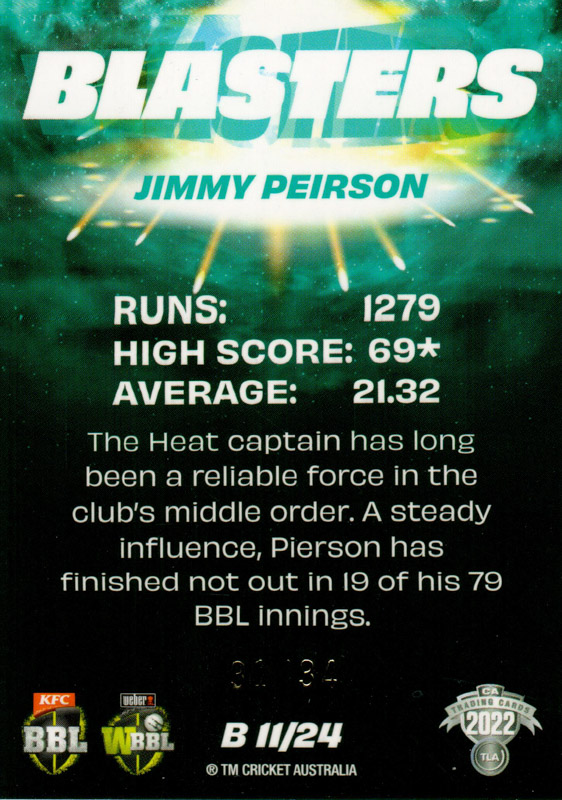 Jimmy Peirson back