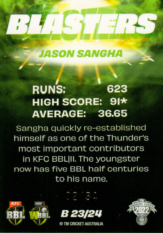 Jason Sangha back