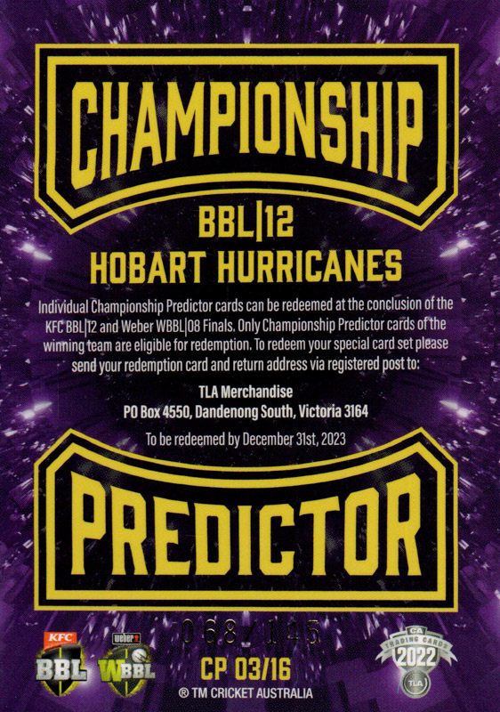 Hobart Hurricanes back