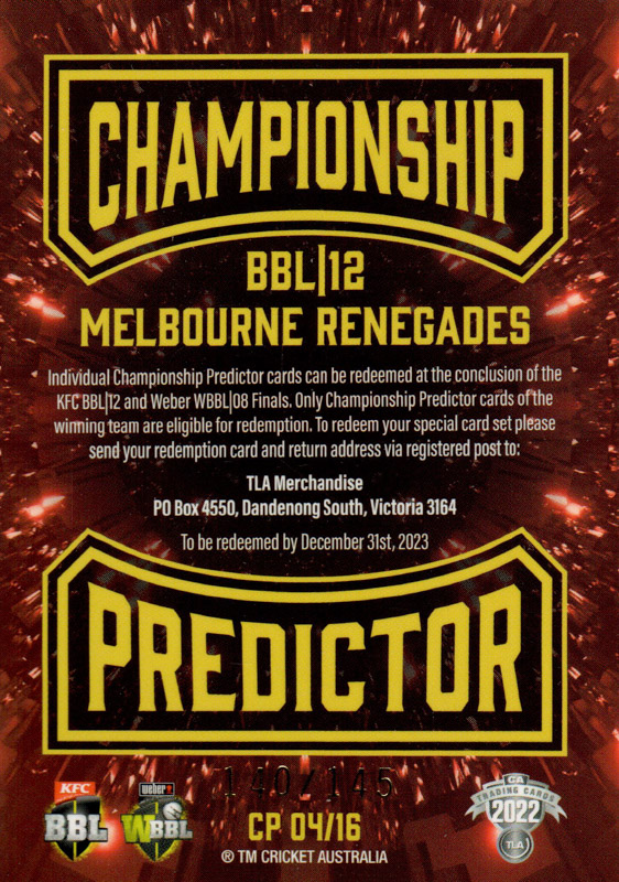 Melbourne Renegades back