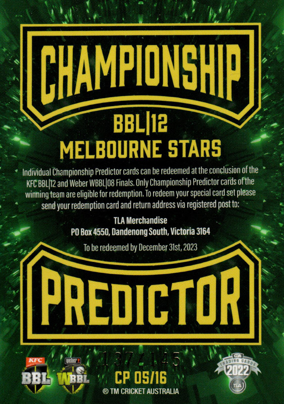 Melbourne Stars back