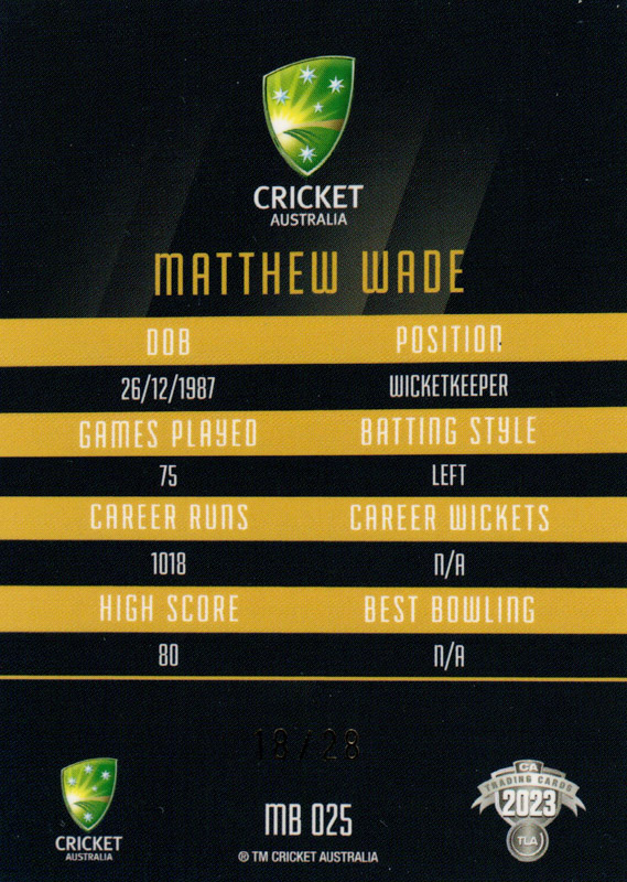 Matthew Wade back