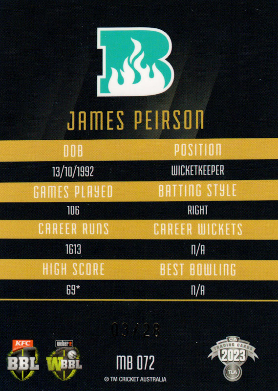 James Peirson back