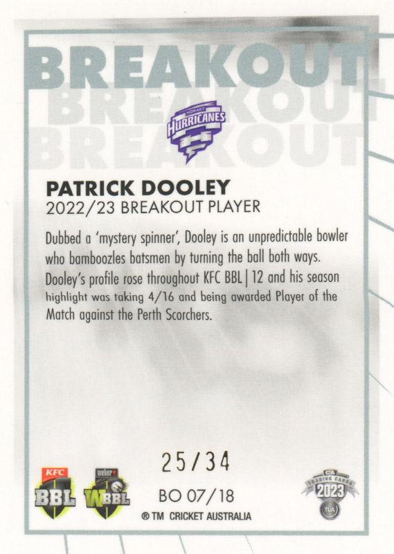 Patrick Dooley back