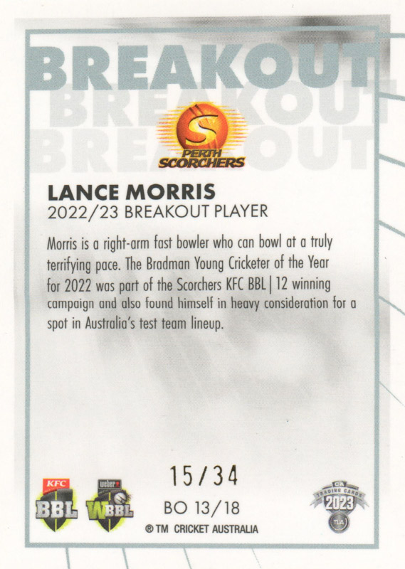Lance Morris back