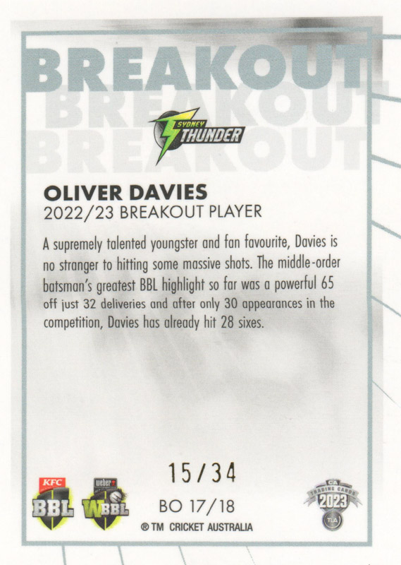 Oliver Davies back