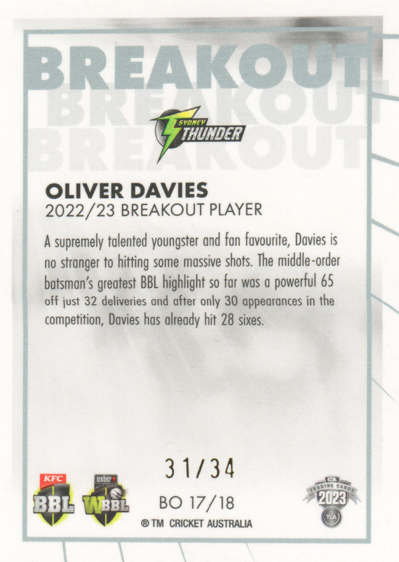 Oliver Davies back
