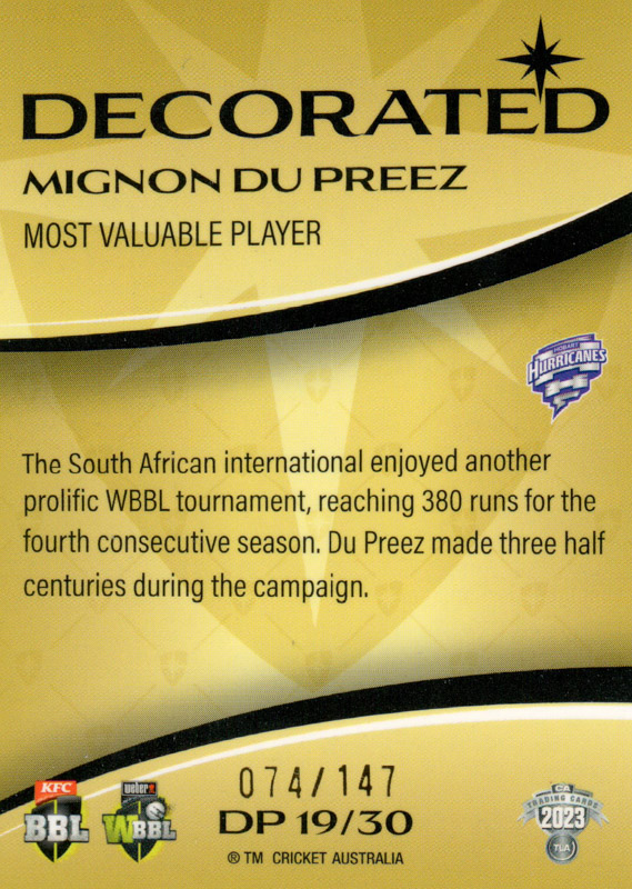 Mignon Du Preez back