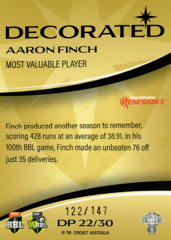 Aaron Finch back