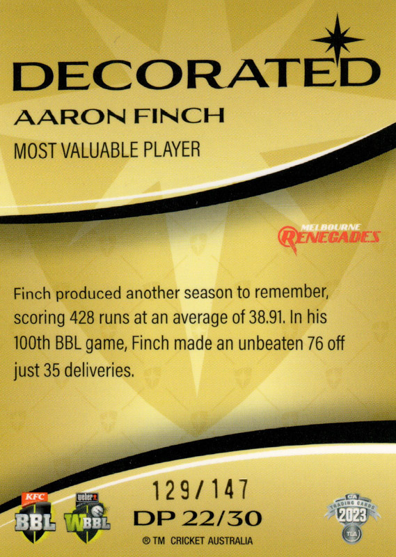 Aaron Finch back