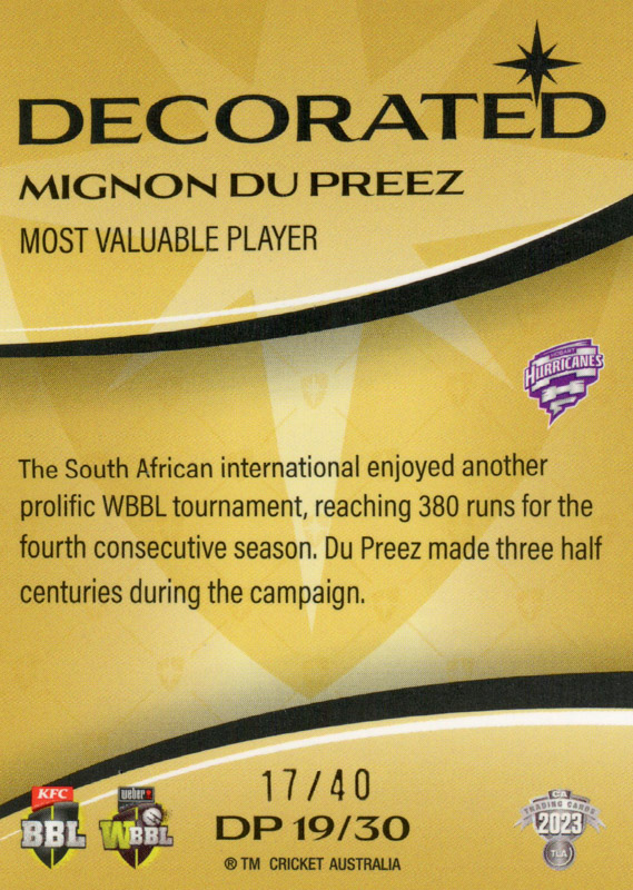 Mignon Du Preez back