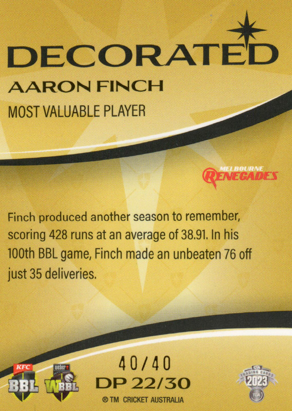 Aaron Finch back