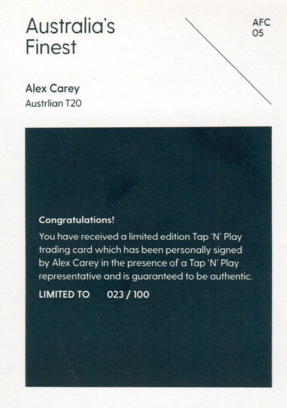 Alex Carey back