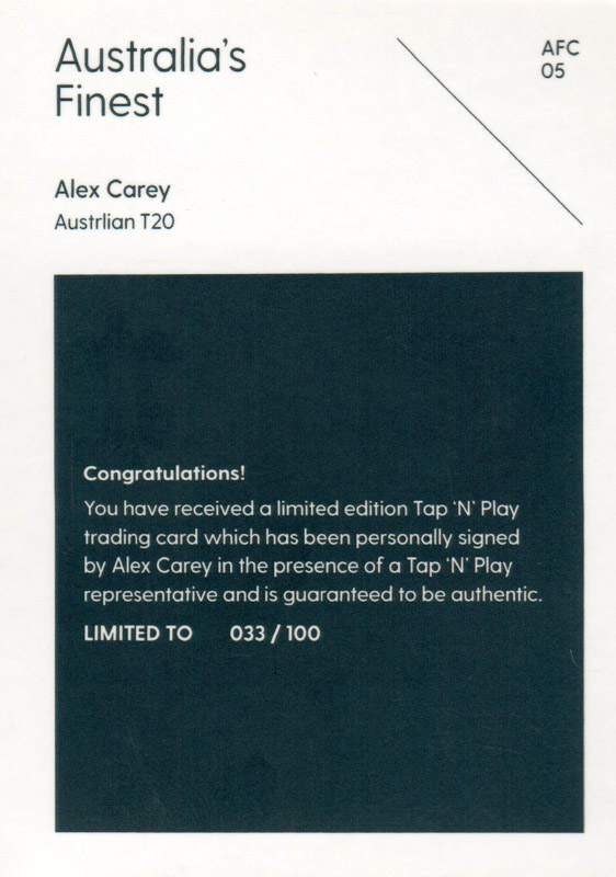 Alex Carey back