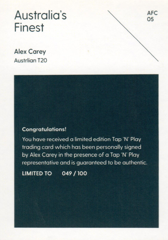 Alex Carey back