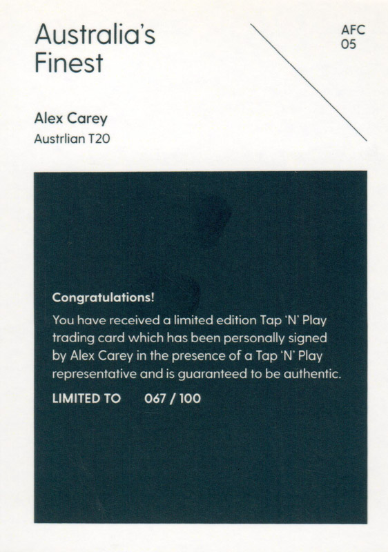 Alex Carey back