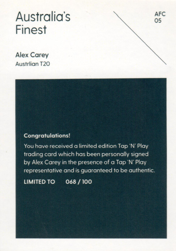 Alex Carey back