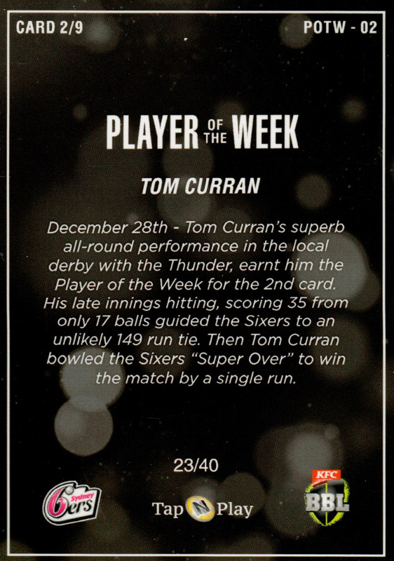 Tom Curran back