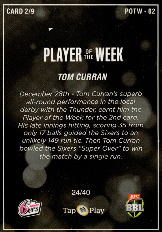 Tom Curran back