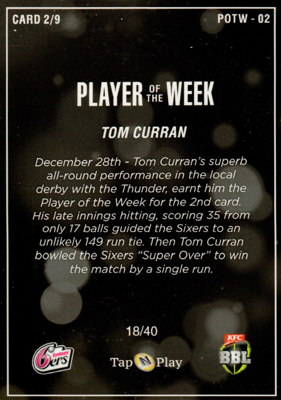 Tom Curran back