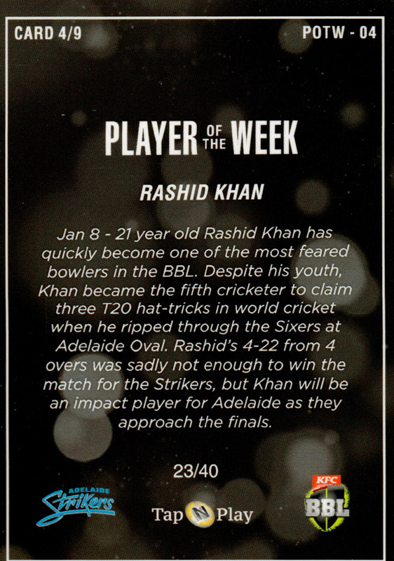 Rashid Khan back
