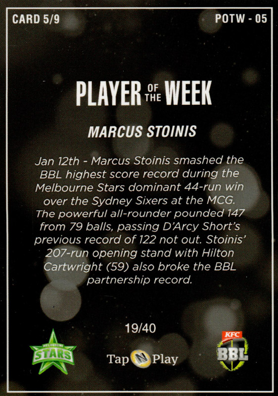 Marcus Stoinis back