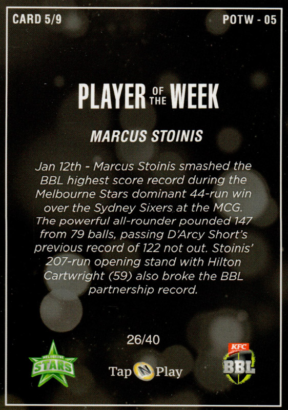 Marcus Stoinis back
