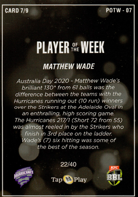 Matthew Wade back