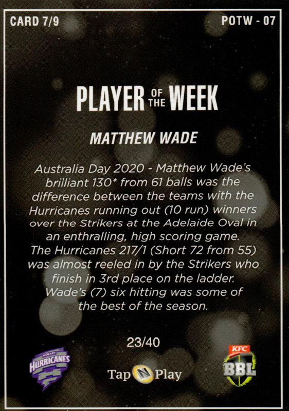 Matthew Wade back