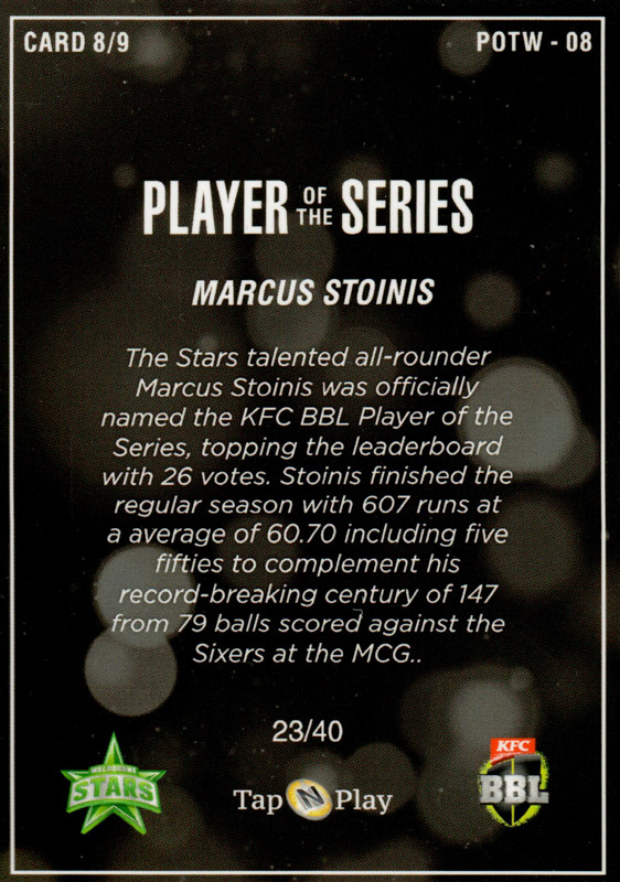 Marcus Stoinis back
